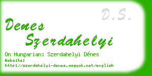 denes szerdahelyi business card