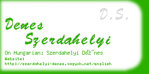 denes szerdahelyi business card